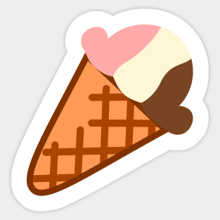 Chocolate Strawberry Vanilla Neapolitan Dessert Ice Cream Sticker